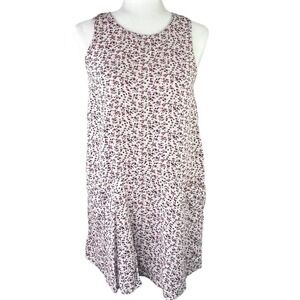 American Eagle White Mini Dress w Pink & Green Floral S